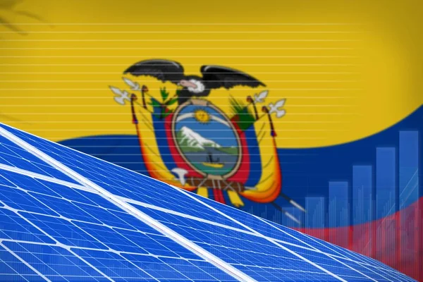 エクアドル ソーラー電源デジタル グラフ コンセプト グリーン エネルギー産業イラスト イラストレーション — ストック写真