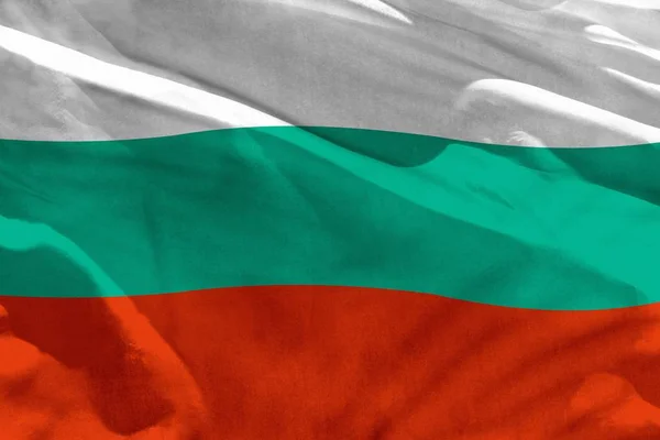 Κυματίζει Σημαία Βουλγαρίας Για Χρήση Υφή Φόντο Σημαία Κυματίζει Στον — Φωτογραφία Αρχείου