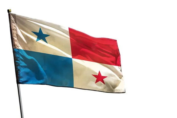 Bandera Panamá Ondeando Aislada Sobre Fondo Blanco —  Fotos de Stock