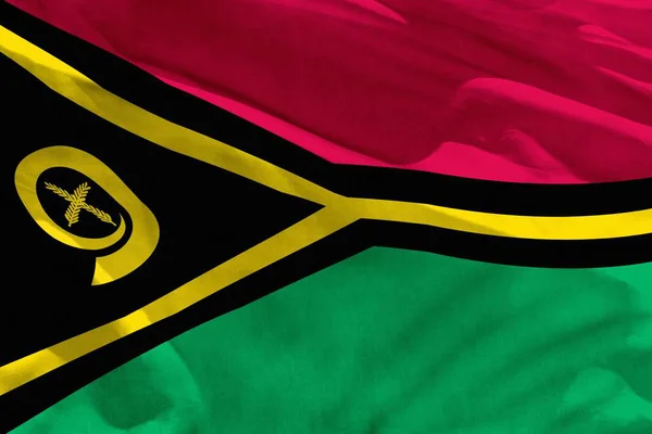 Vanuatu Bayrağını Doku Arka Plan Olarak Kullanmak Için Çırpınan Bayrak — Stok fotoğraf
