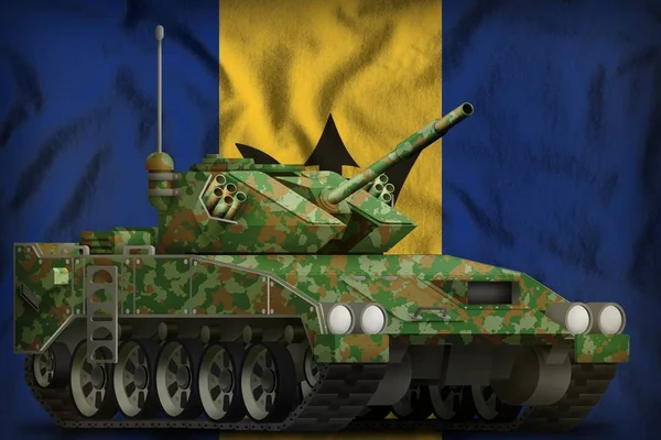 Lichte Tank Apc Met Zomer Camouflage Achtergrond Van Vlag Van — Stockfoto