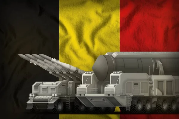 Forças Foguete Fundo Bandeira Bélgica Bélgica Conceito Forças Foguete Ilustração — Fotografia de Stock
