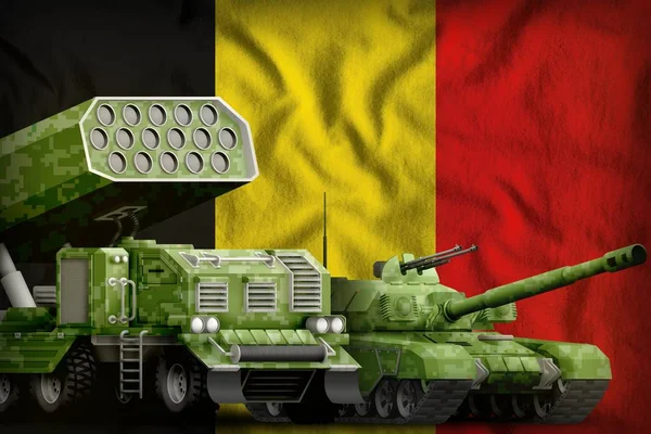 Nádrž Raketomet Letní Pixel Kamufláž Belgické Vlajky Pozadí Koncept Belgie — Stock fotografie