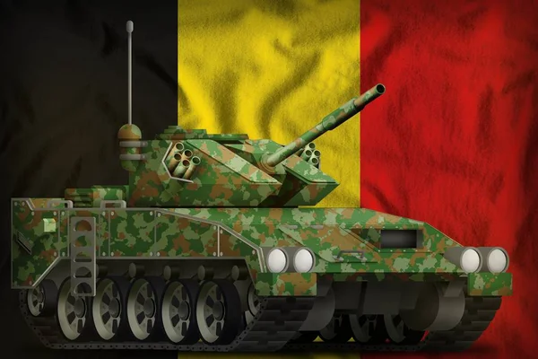 Apc Tanque Ligero Con Camuflaje Verano Fondo Bandera Bélgica Ilustración — Foto de Stock