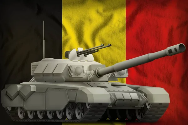 Těžký Tank Pozadí Vlajka Belgie Obrázek — Stock fotografie