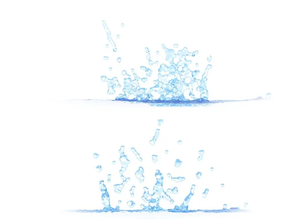 Vistas Laterales Salpicadura Agua Fría Ilustración Maqueta Aislada Blanco Para —  Fotos de Stock