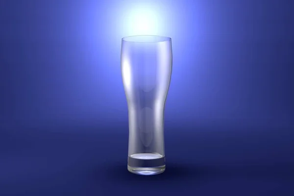 Pils Weizenbierglas Auf Hellblau Unterstrichen Künstlerischen Hintergrund Trinkglas Render Illustration — Stockfoto