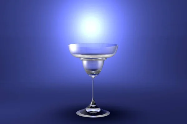 Margarita Glas Auf Hellblau Unterstrichen Künstlerischen Hintergrund Trinkglas Render Illustration — Stockfoto