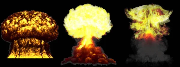 Grandes Phases Très Détaillées Différentes Champignon Explosion Nuage Bombe Nucléaire — Photo