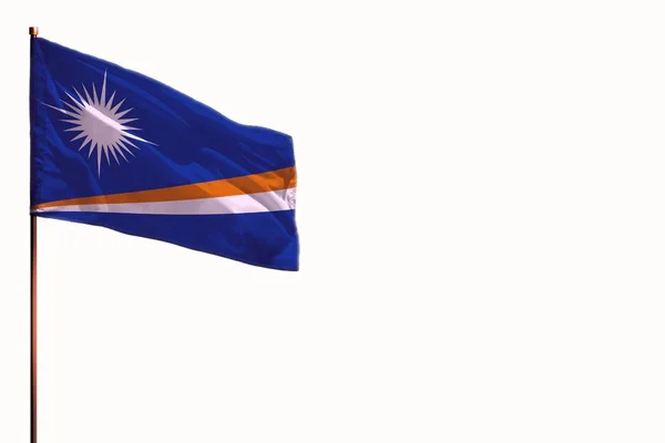 Vlag Van Marshalleilanden Wapperen Geïsoleerd Mockup Met Plek Voor Tekst — Stockfoto