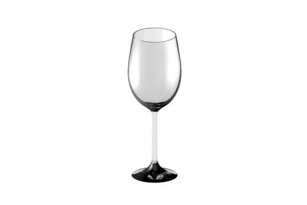 Vitt Vin Glas Isolerade Vit Dricksglas Återge Illustration — Stockfoto