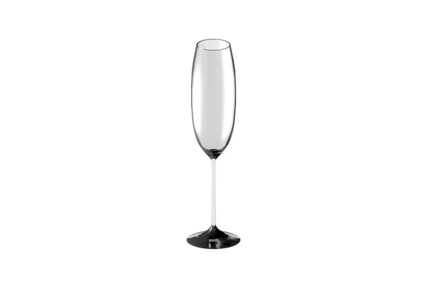 Fluit Champagne Glas Geïsoleerd Wit Glas Drinken Renderen Illustratie — Stockfoto