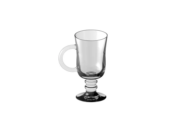 Ierse Koffie Warm Cocktails Glas Geïsoleerd Wit Glas Drinken Renderen — Stockfoto