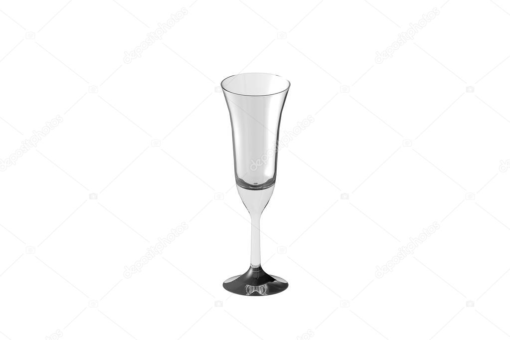 pousse cafe multi layered cocktails glass isolated on white - drinking glass render, 3D illustration