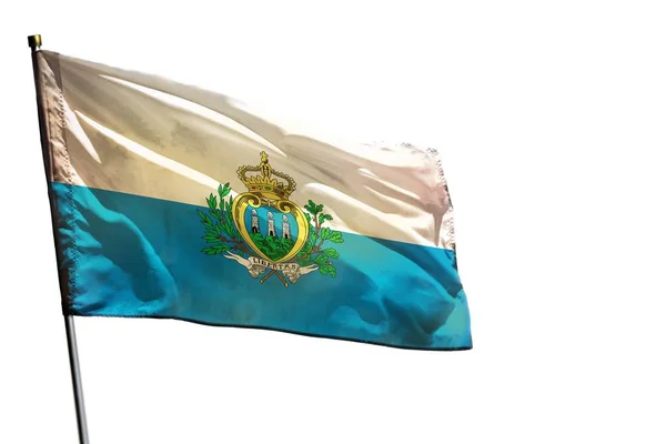 Fluttering San Marino Flag Isolated White Background — Stock Photo, Image