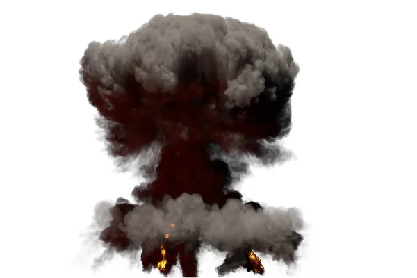 Huge Fire Mushroom Cloud Explosion Smoke Flames Looks Atom Bomb — Stock Photo, Image