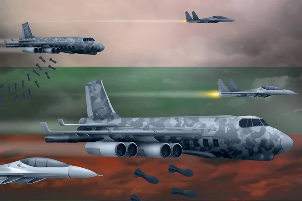Bulharsko Bomba Letecký Úder Koncept Moderní Bulharsko Válka Letadla Bombardování — Stock fotografie