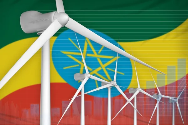 Etiópia Energia Eólica Conceito Gráfico Digital Energia Eólica Ilustração Industrial — Fotografia de Stock