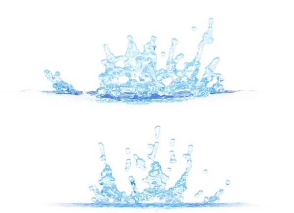 Вида Сбоку Красивые Всплески Воды Иллюстрация Макет Изолирован Белом Творческая — стоковое фото