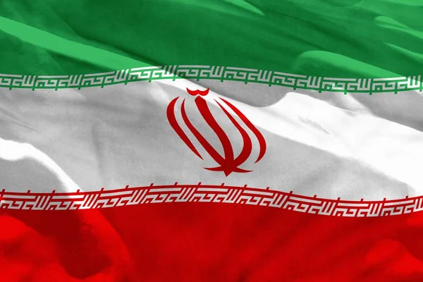 Ondeando Bandera Irán Para Usarla Como Textura Fondo Bandera Ondea — Foto de Stock