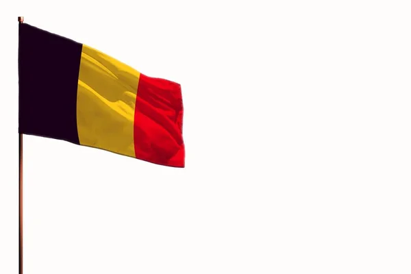 Flameando Bandera Bélgica Aislado Maqueta Con Lugar Para Texto Sobre — Foto de Stock