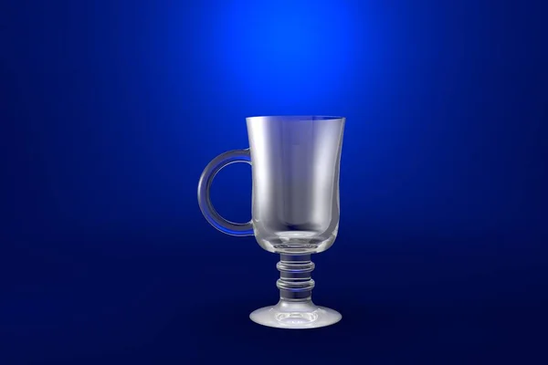 Irischer Kaffee Heiße Cocktails Glas Auf Blauem Hintergrund Trinkglasrender Illustration — Stockfoto