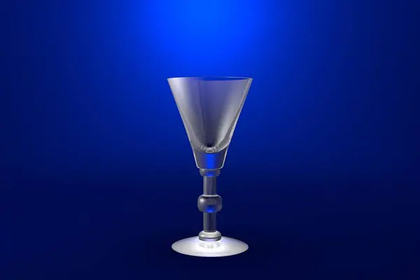 Vidrio Licor Vermut Sobre Fondo Azul Vivo Vidrio Para Beber — Foto de Stock