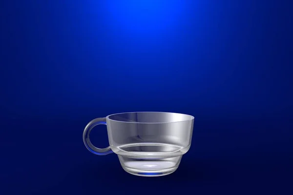 Pugno Tazza Toddy Sfondo Blu Vivido Resa Vetro Potabile Illustrazione — Foto Stock