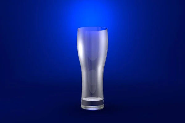 Pils Weizenbierglas Auf Blauem Hintergrund Trinkglasrender Illustration — Stockfoto