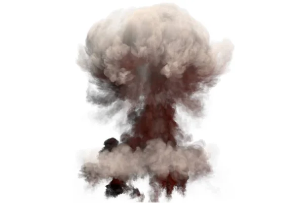 Large Fire Mushroom Cloud Explosion Smoke Flames Looks Fusion Bomb — Stock Photo, Image