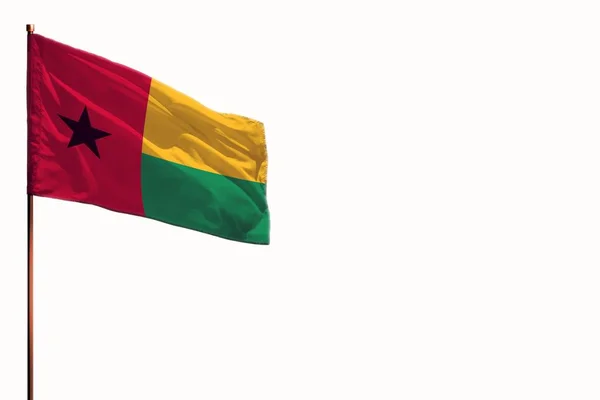Flatternde Flagge Von Guinea Bissau Isoliert Attrappe Mit Dem Ort — Stockfoto