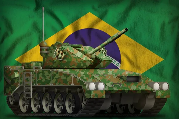Apc Tanque Ligero Con Camuflaje Verano Fondo Bandera Brasil Ilustración — Foto de Stock
