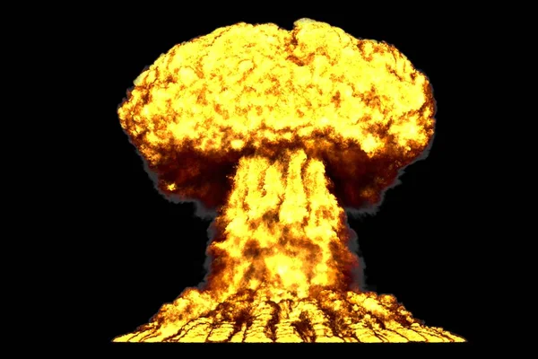 Крупный Взрыв Грибного Облака Дымом Огнем Термоядерной Бомбы Любой Другой — стоковое фото