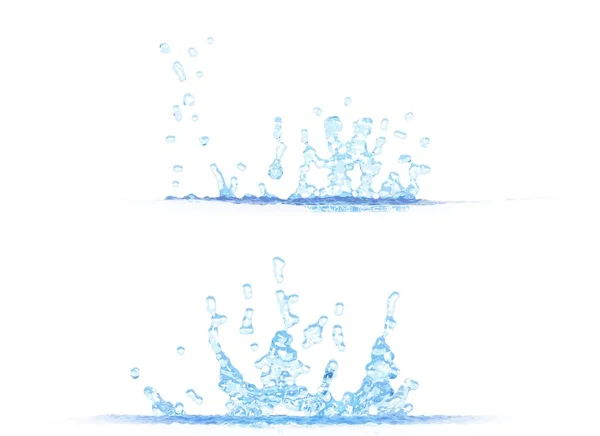 Kant Uitzicht Mooie Water Splash Illustraties Mockup Geïsoleerd Wit Voor — Stockfoto