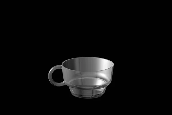 Punch Toddy Cup Isolated Black Drinking Glass Render Illustration — Stock Photo, Image