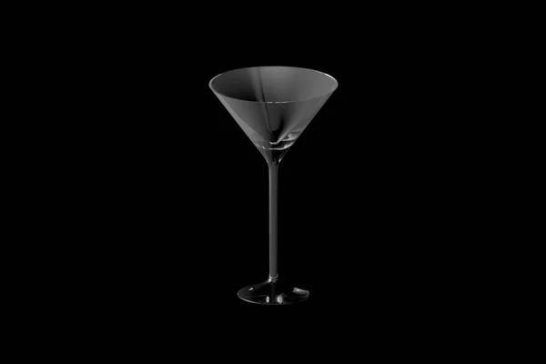 Martini Glas Isoliert Auf Schwarz Trinkglasrender Illustration — Stockfoto