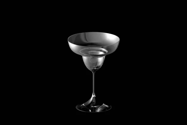 Margaritaglas Isoliert Auf Schwarz Trinkglasrender Illustration — Stockfoto