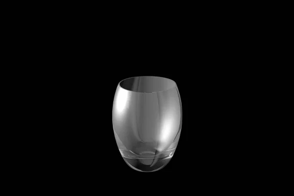 Tumbler Cocktailglas Isoliert Auf Schwarz Trinkglasrender Illustration — Stockfoto