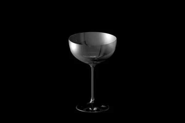 Coupe Sektglas Isoliert Auf Schwarz Trinkglasrender Illustration — Stockfoto