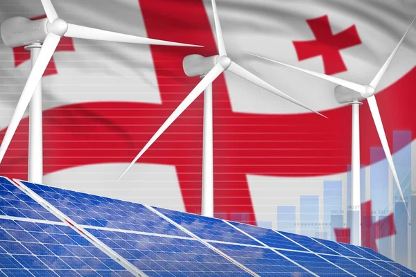 Georgia Solar Wind Energy Digital Graph Concept Renewable Energy Industrial — Foto de Stock