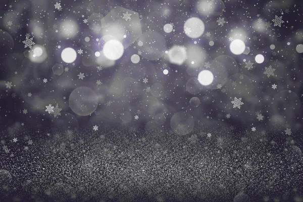 Μωβ Όμορφη Λαμπρή Αφηρημένα Φόντο Γκλίτερ Φώτα Πτώσης Νιφάδες Χιονιού — Φωτογραφία Αρχείου