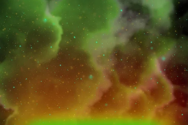 Yeşil Alan Yıldız Renkli Arka Plan Ile Kıvılcım Fantezi Bulutlar — Stok fotoğraf