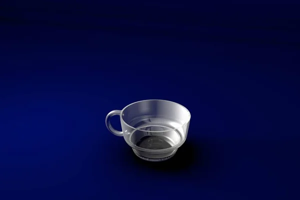 Pugno Tazza Toddy Sfondo Blu Scuro Disegno Rendering Vetro Potabile — Foto Stock