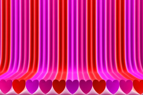 Rendered Illustration Abstract Background Volumetric Surfaces Formed Extruded Heart Shape — Stock Photo, Image