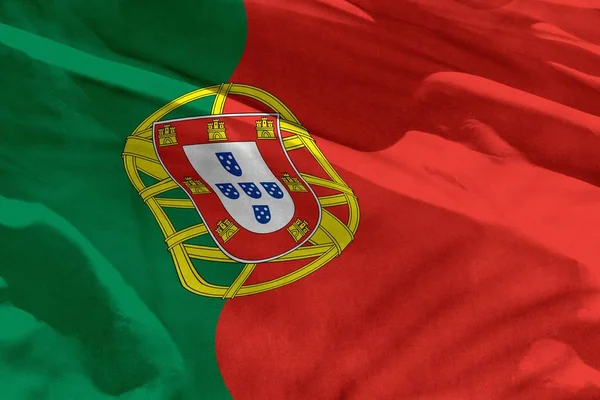 Fladdrande Portugal Flagga För Att Använda Som Textur Eller Bakgrunden — Stockfoto