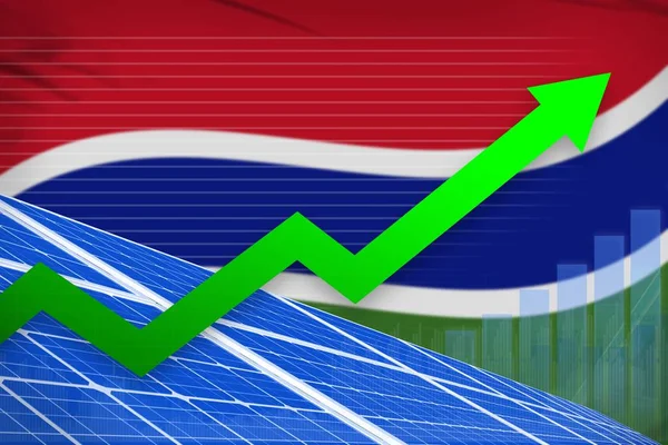 Gambia Energia Solare Grafico Aumento Freccia Verso Alto Illustrazione Industriale — Foto Stock
