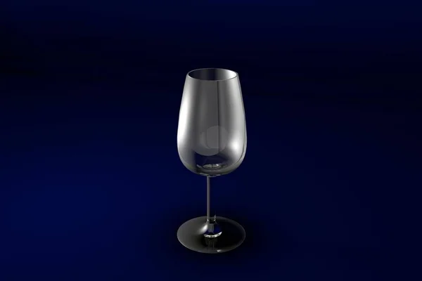 Portweinglas Auf Dunkelblauem Designhintergrund Trinkglasrender Illustration — Stockfoto