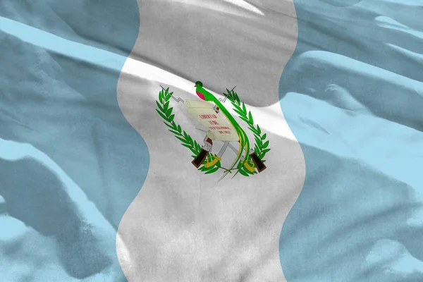 Acenando bandeira da Guatemala para usar como textura ou fundo, a bandeira está agitando no vento — Fotografia de Stock