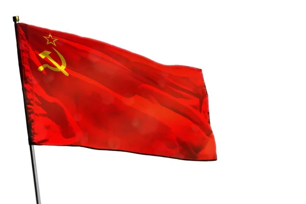 İzole açık beyaz arka planda çırpınan Sovyetler Birliği (Sssr, SSCB) bayrağı. — Stok fotoğraf