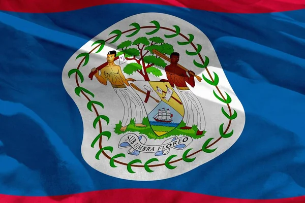 Waving Belize flag for using as texture or background, the flag is fluttering on the wind — Stock Photo, Image